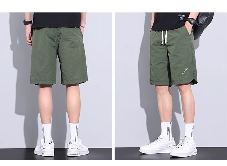 RED DRAGONFLY Men's Summer Thin Fashion Simple Letter Print Ice Silk Cool Comfortable Breathable Skin-friendly Versatile Shorts 16