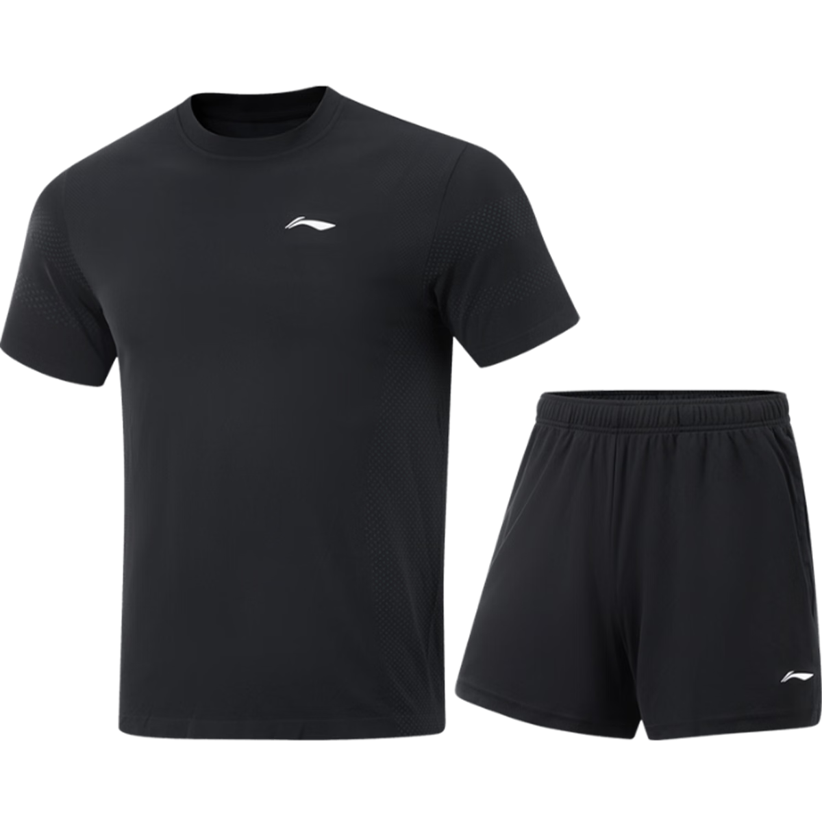 LI-NING Badminton Short Sleeve Set for Men and Women Two-Piece Competition Training Sportswear Team Uniform Sky Blue 3XL