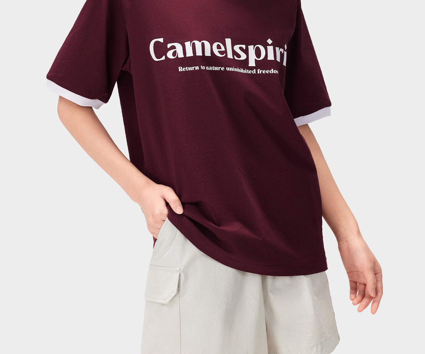 CAMEL [Three-Proof] Camel Outdoor Casual T-Shirt Unisex 26 Spring Summer Breathable Cotton T-Shirt Oil-Resistant Water-Repellent Shirt 14