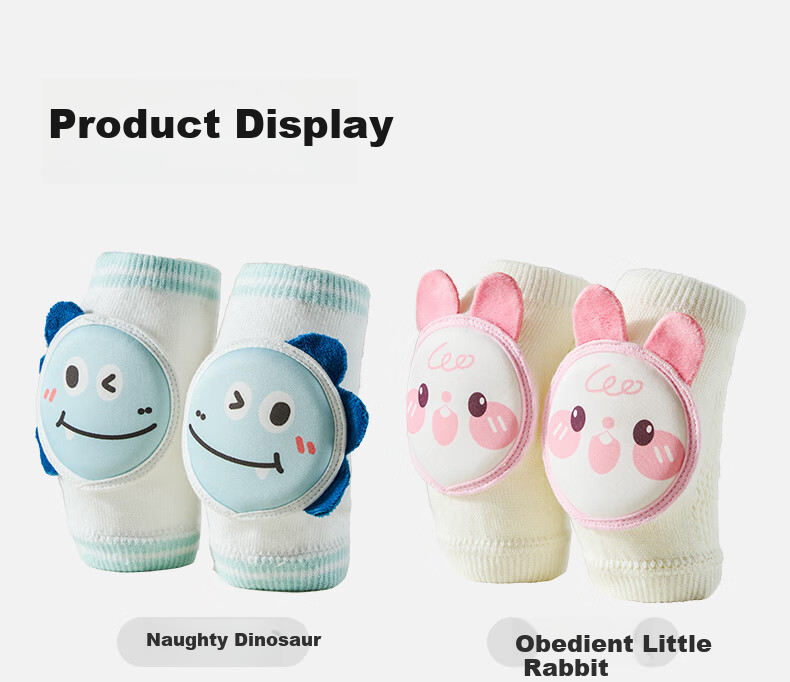 OUYUN Baby Knee Pads Toddler Crawling Anti-Fall Knee and Elbow Protectors Naughty Dinosaur + Cute Penguin 17