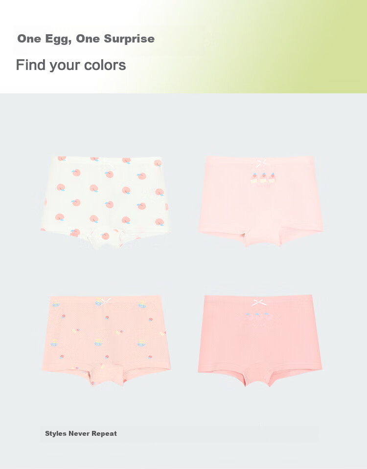 Hodohome Kids Girls 3A Antibacterial Mesh Breathable Cotton Spandex Underwear A-Class Pure Cotton Crotch Cute Shorts 322 140 13