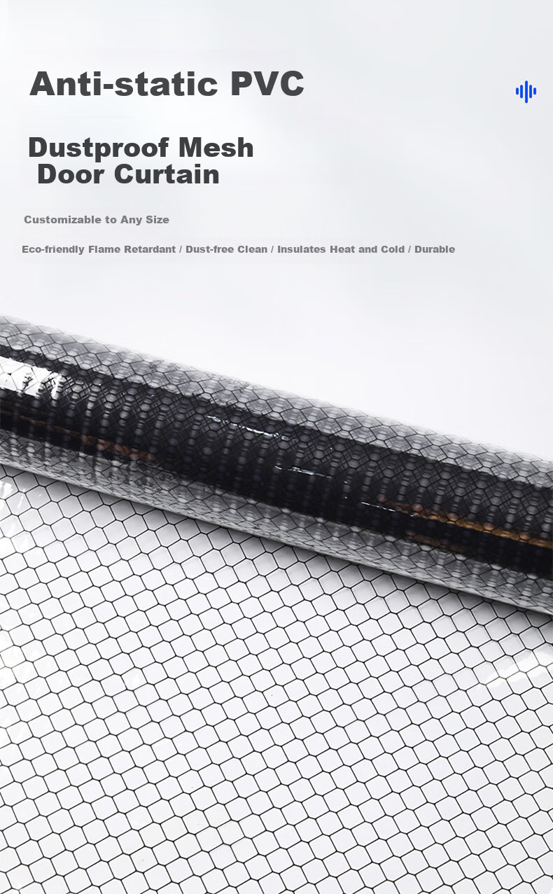 Beifute Anti-Static PVC Grid Curtain Transparent Anti-Static Dustproof Flame Retardant Partition Door Curtain Static Curtain 1