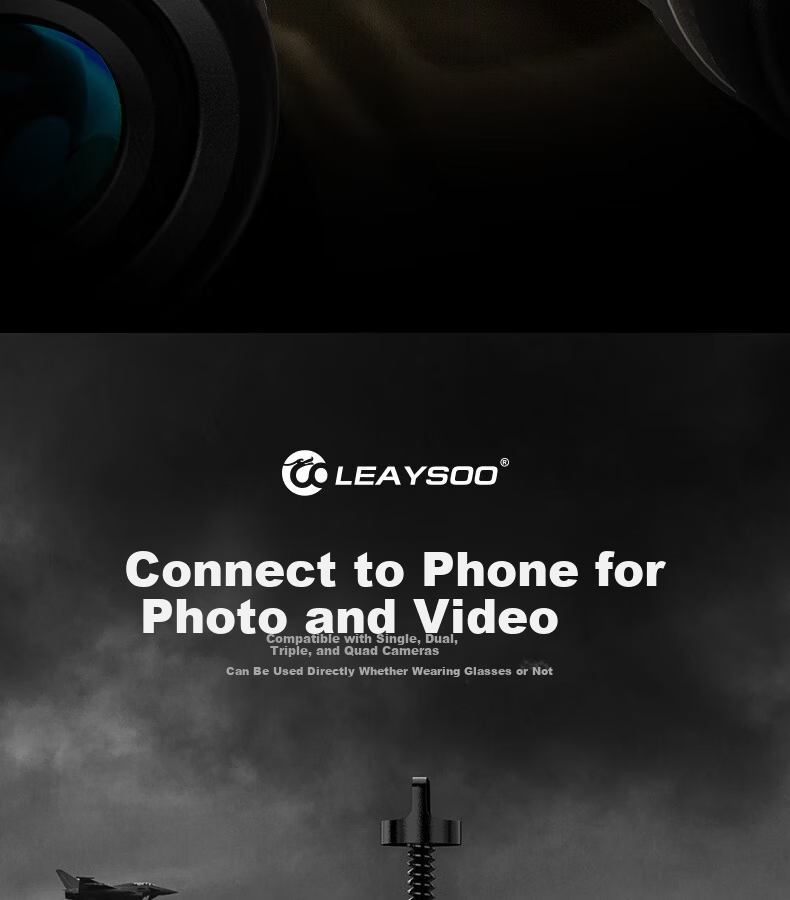 Leilong Cool Shadow 12X50 High-Power HD Large Eyepiece Nitrogen-Filled Waterproof Low-Light Night Vision Professional Binoculars with Phone Mount 22