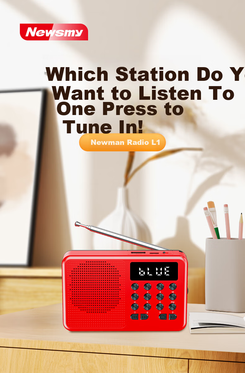 Newsmy L1 Radio Elderly Simple Rechargeable Portable Classic Small Semiconductor Broadcast Player Card Slot Mini Speaker 2025 New Model 1