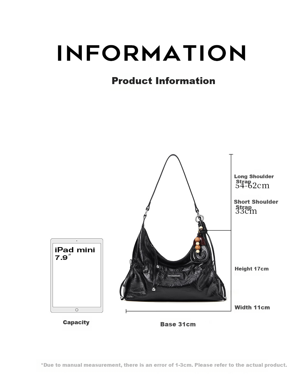 Cnoles Huaying Women's Large Capacity Cowhide Crossbody Tote Small Luxury Hobo Bag Birthday Gift 12