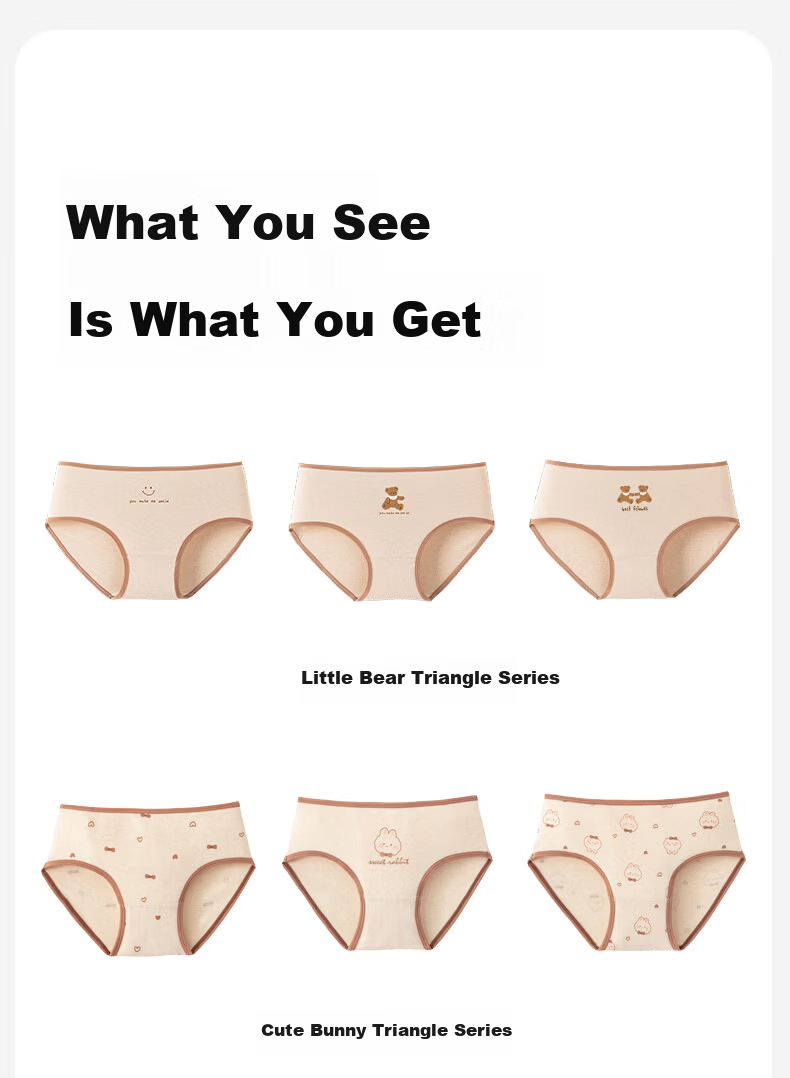 Dingguagua Girls' Triangle Underwear Short Pants Full Cotton Antibacterial Class A Breathable Children's Underwear Little Cute Rabbit 140 13