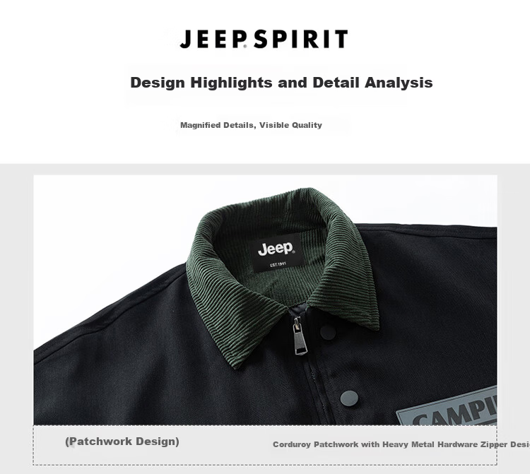 JEEP SPIRIT Men's Jacket Casual American Workwear Spring Autumn High-end Trendy Men's Outerwear 2