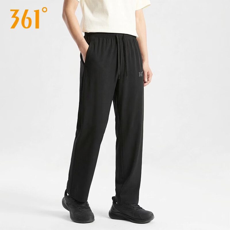 361° Men's Sports Pants, Spring And Summer Sun Protection, Cool-Feeling Quick-Dry Pants, Straight-Leg Trousers, 632520702F, Super Black, XS