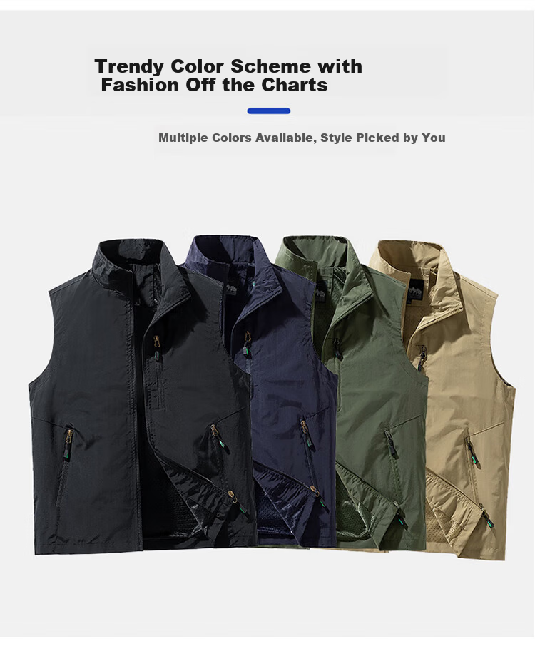TUCANO Men's Vest Spring Summer Outdoor Fishing Photography Jacket Deep Blue 4XL Father's Day Gift 3