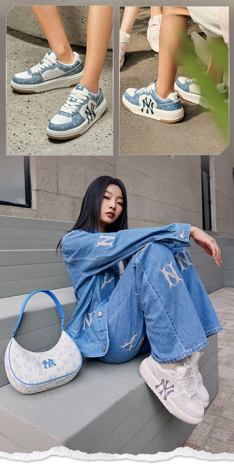 MLB Unisex Vintage Denim Style Senior Shoes New Year Valentine's Day Gift 3ASXCLD4N-50NYS-245 10