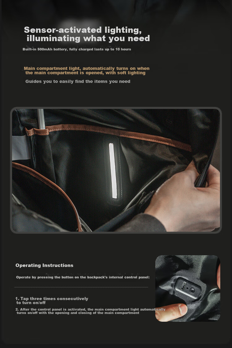 GYXX Lingyun 2 Men's Business Large Capacity Backpack Commuter Laptop Bag Lightweight Stylish 9