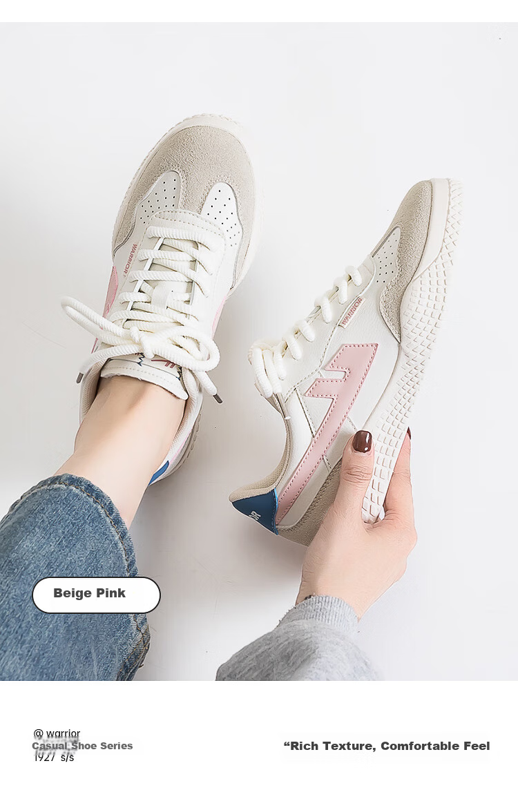 Warrior Official Women's Training Shoes 2026 New Versatile Simple Casual Sneakers Women Beige Gray Dark Blue Size 39 15