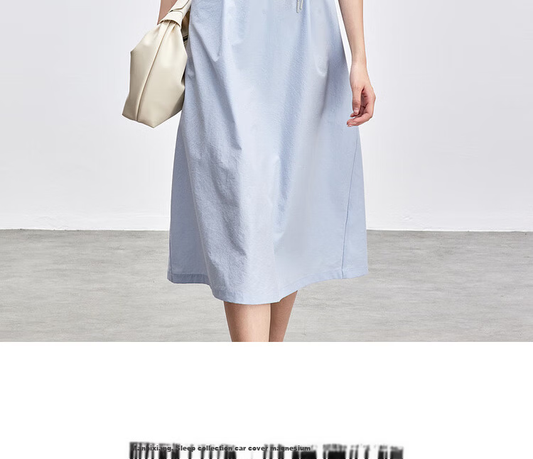 Sentubila Commuter Style Five-Sleeve Summer Slim Waist Embroidered Shirt Dress for Women Mid-Length 5