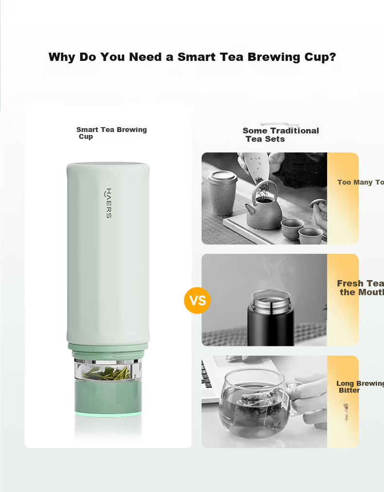 Hongmeng Smart Choice Haers Intelligent Tea Brewing Insulated Water Separation Titanium Coated Unisex Water Bottle 450ml Business Gift 2