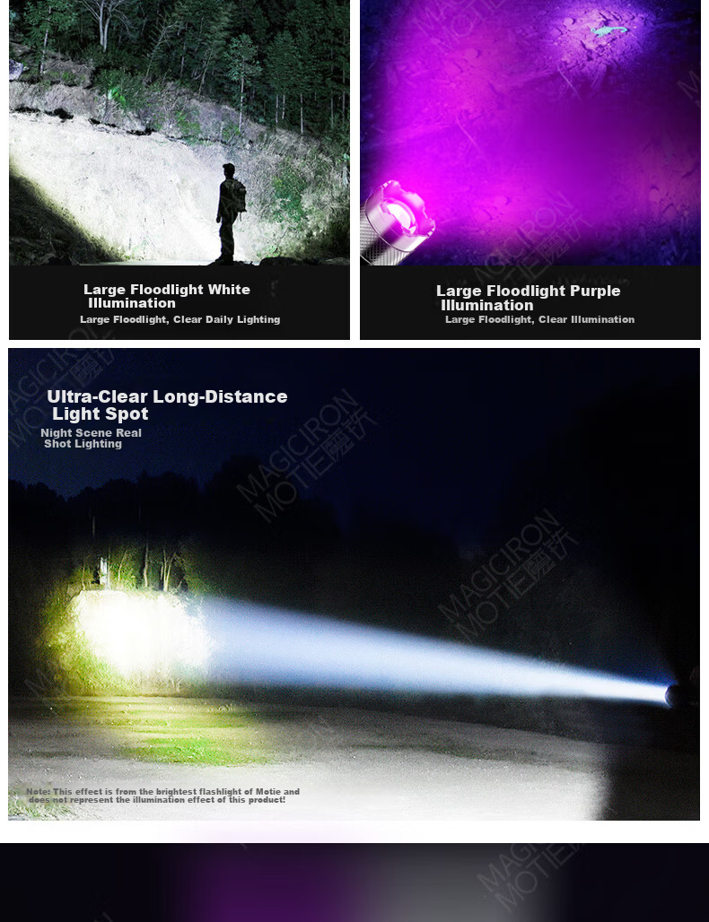 MOTIE Scorpion Flashlight Special UV Light for Scorpion Catching Outdoor Rechargeable High-Power Long-Range Torch 8