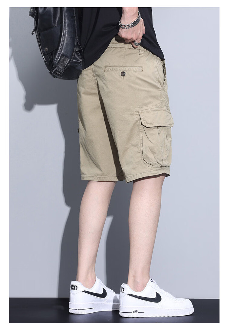 JEEP Men's Summer Casual Breathable Cargo Shorts Straight Fit Khaki 32 11