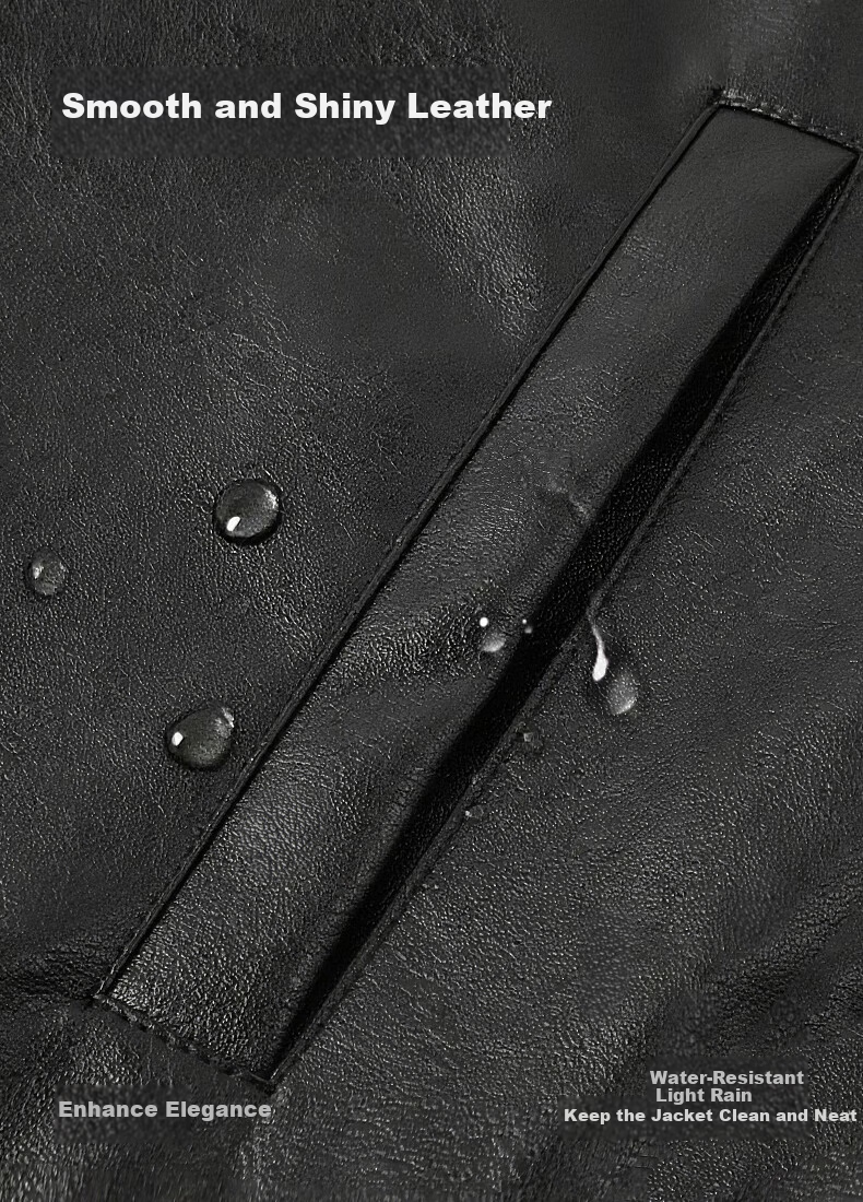 Gxgjeans Men's Vintage PU Leather American Simple Jacket Coat 25 Autumn New Black 180/XL 3