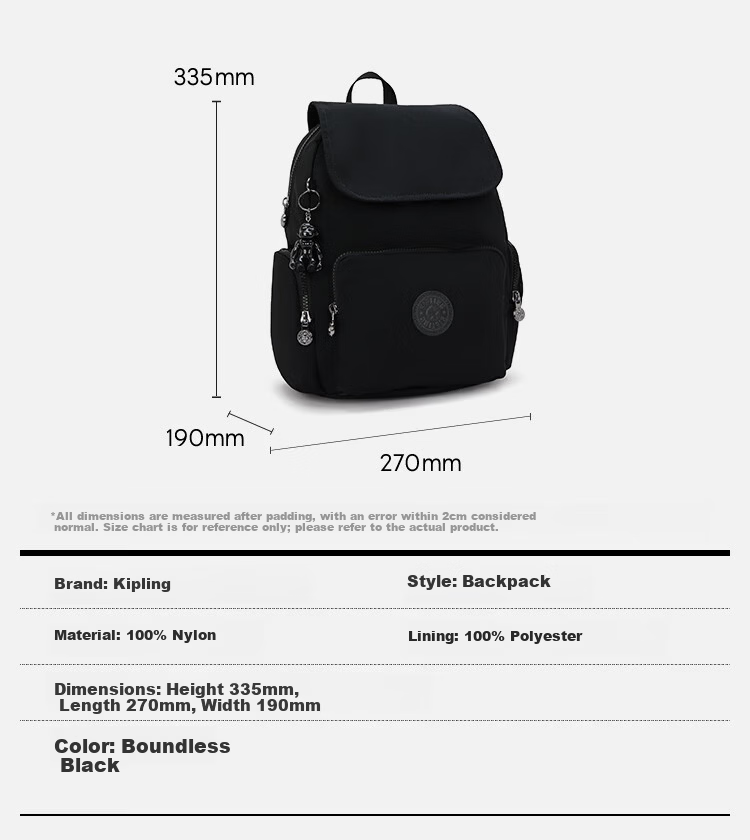 Kipling 2026 New CITY ZIP S Boundless Black Backpack with Birthday Gift Cocktail Blue 1