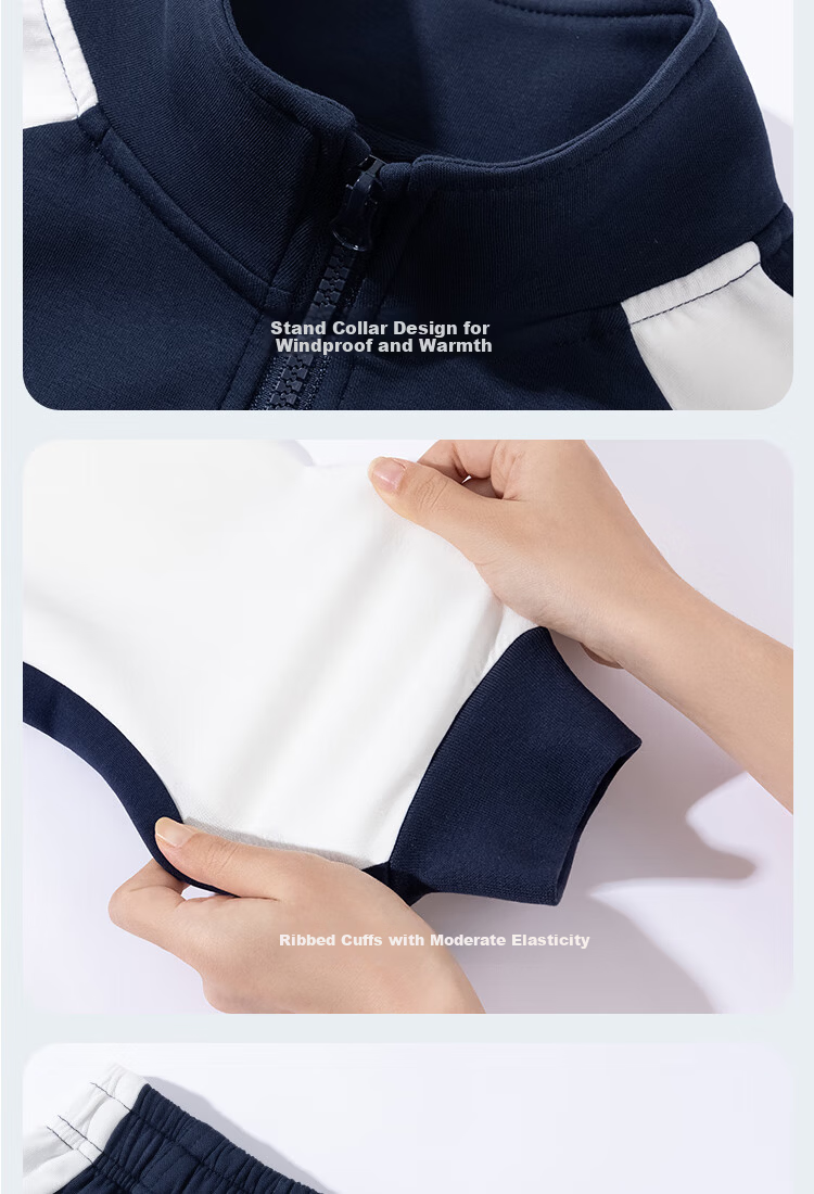 Jeanswest Kids Sports Set Spring and Autumn 2026 New Boys' Jacket Air Layer Girls' Academy Style Spring Two-Piece Set 14