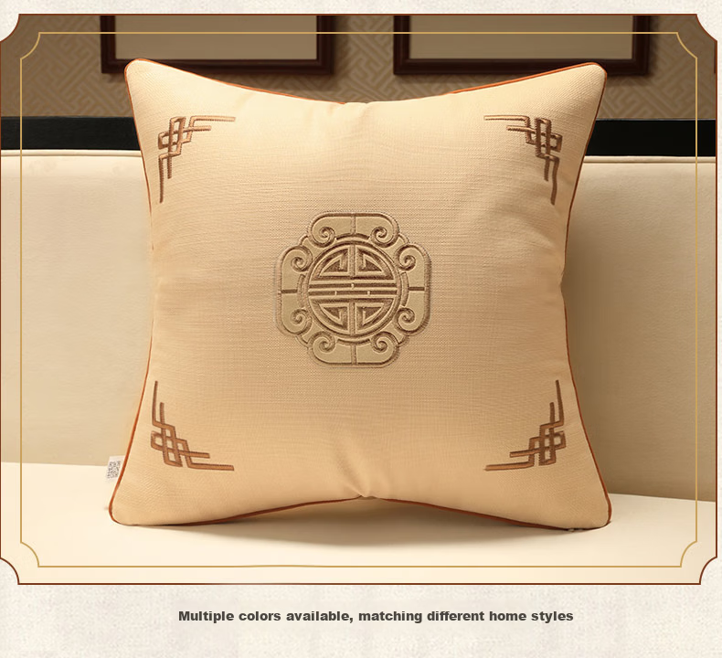 Huamanshengting Car Seat Cushion Pillow Backrest Bed Support, Tuoranju Doris Linen Red 45*45cm with Insert 10