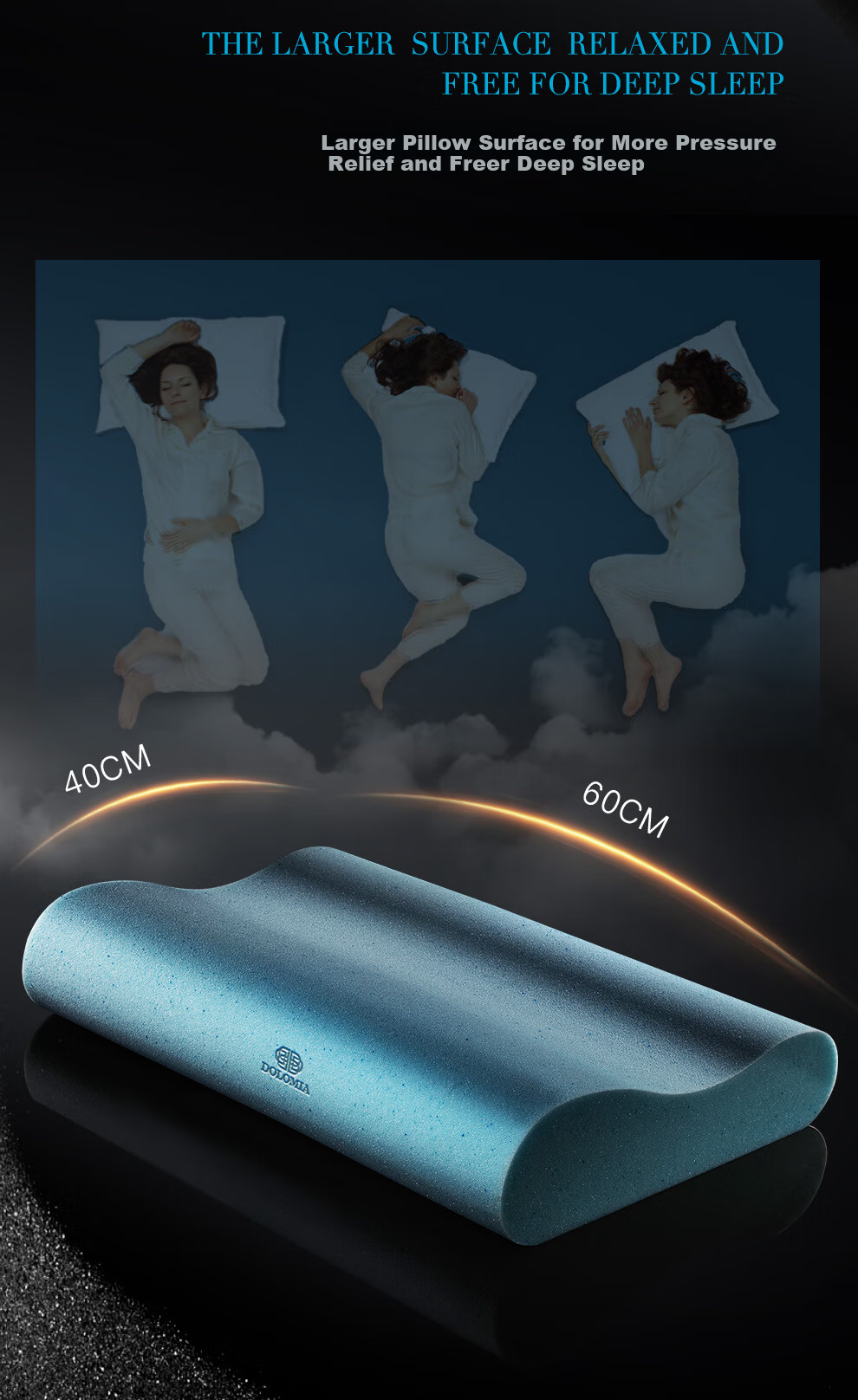 DoloMiA Gel Factor Flat Pillow Neck Support Cervical Pillow Memory Foam Core for Deep Sleep Unisex 8