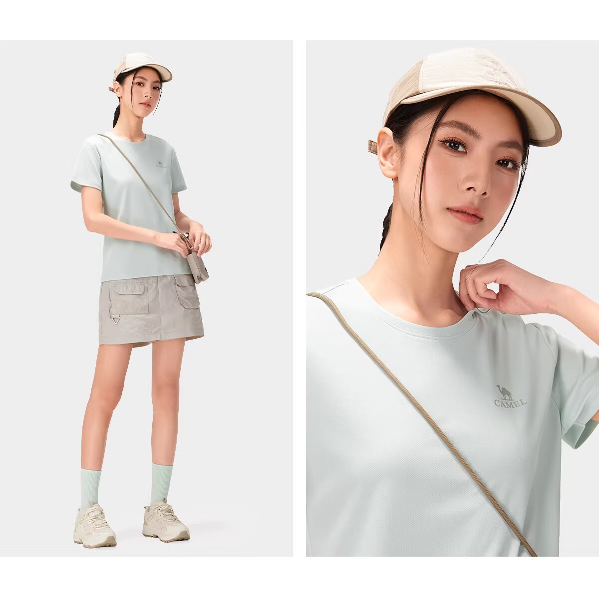 CAMEL Outdoor Quick-Dry T-Shirt Women 2026 Spring Summer New Short Sleeve Breathable Sweat-Absorbing Refreshing Hiking Sports Shirt Men K039 26