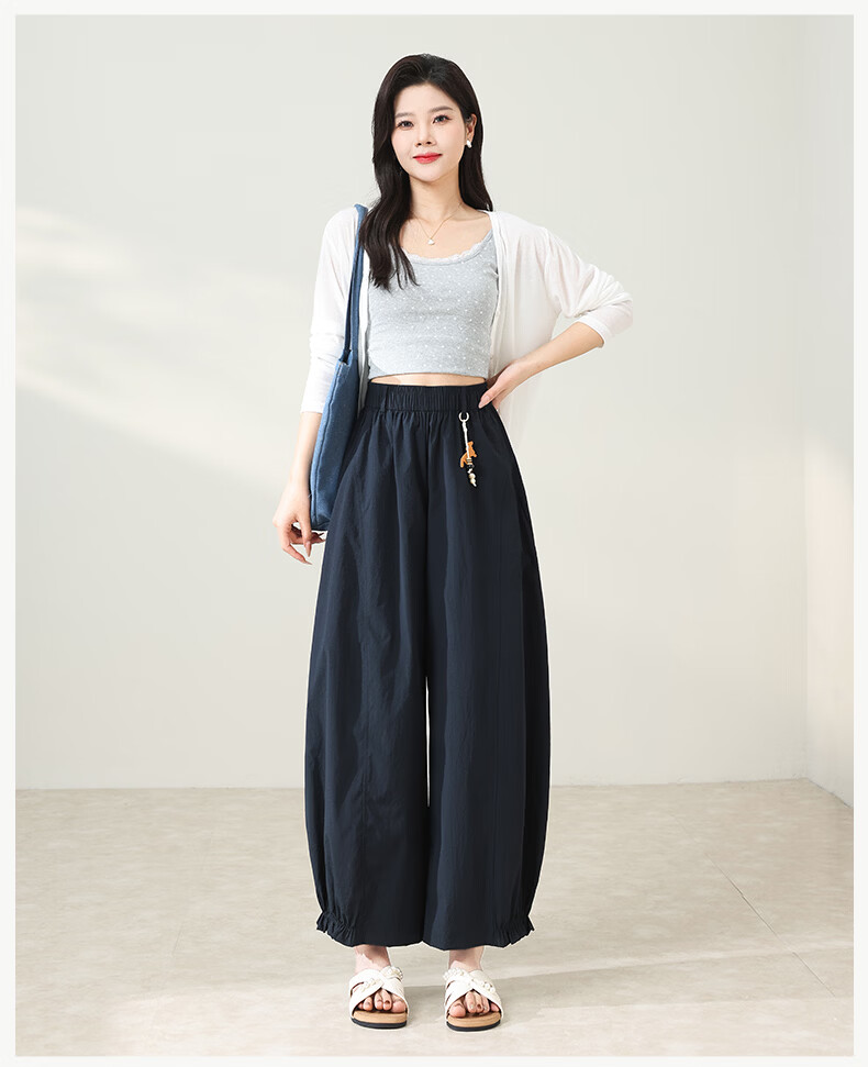 Langsha Flower Bud Wide-Leg Pants for Women 2026 New Summer Thin High-Waist Loose Lantern Pants Commuter Casual Balloon Trousers 22