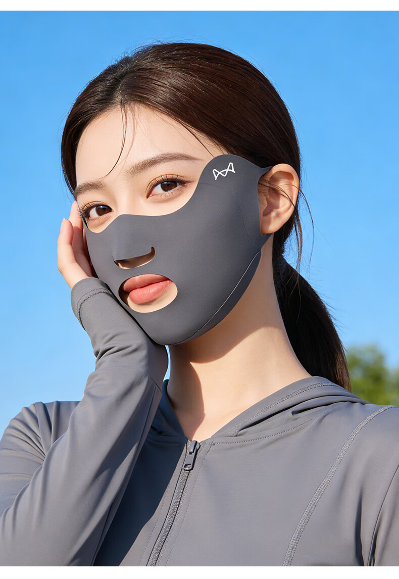 Miiow Sunscreen Face Mask Outdoor Sports Running Ice Silk Ear-Hook Breathable UV Protection with Drinkable Nose and Mouth Exposure 5