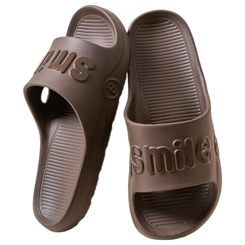 Jiayi Summer Home Slippers for Men and Women Thick Sole Soft Elastic Bathroom Slippers Coffee Brown Size 44-45 JY2002