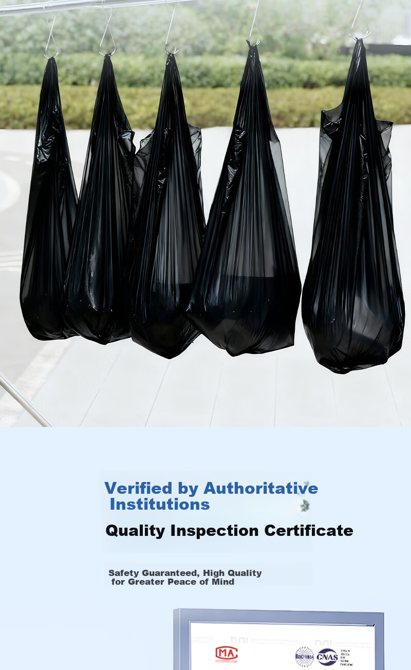 One's Member Black Steel Bag 80pcs Large Single-Layer 1.5 Mil Thickened Household Kitchen Vest Plastic Trash Bags 8