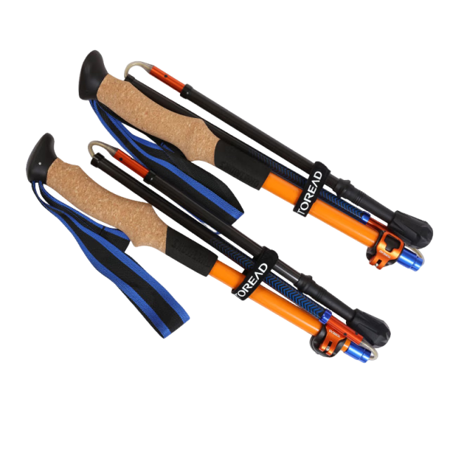TOREAD T800 Carbon Fiber Trekking Poles Folding Lightweight Outdoor Hiking Sticks Pair Charcoal Gray