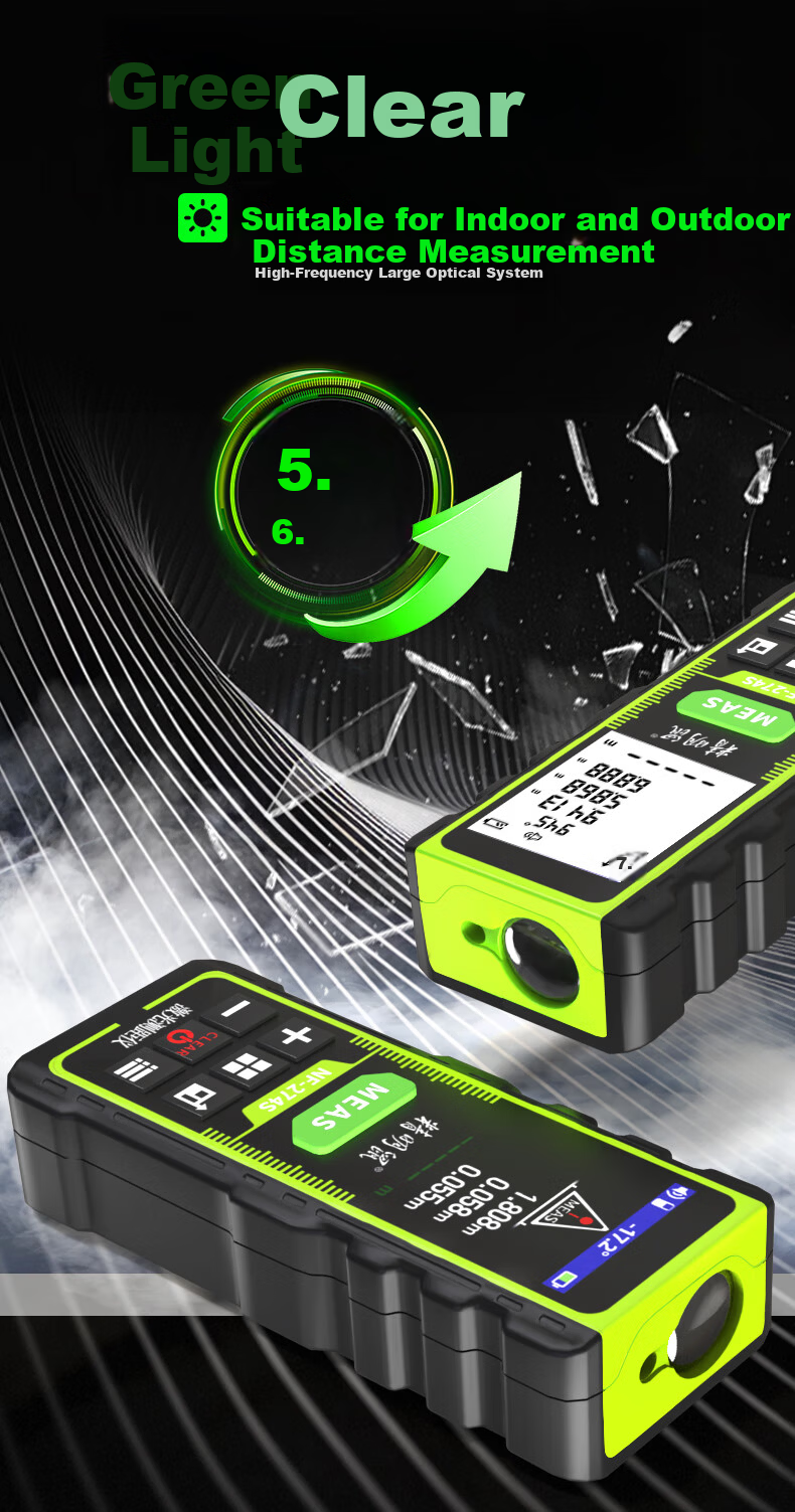 SmartMouse Green Light Rangefinder Outdoor 100m Laser Handheld Infrared Electronic Measuring Tape Room Measurement Device Outdoor 1