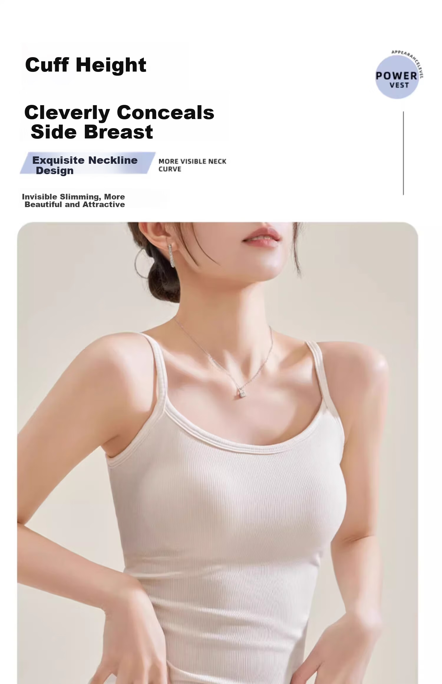 MiiOW Women's Camisole Tank Top with Built-In Bra Pads, Spring And Summer White Backless Bralette, Inner Wear Or Outerwear 4