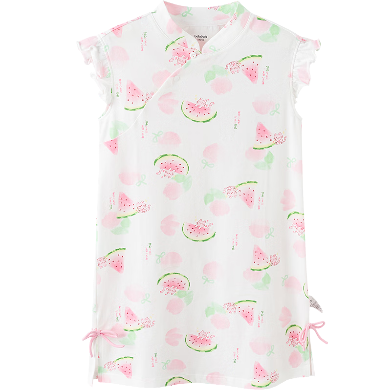 Balabala Baby Dress Summer Girls Nightgown Air Conditioning Clothes Anti-Cold Children's Home Dress Sweet Cute