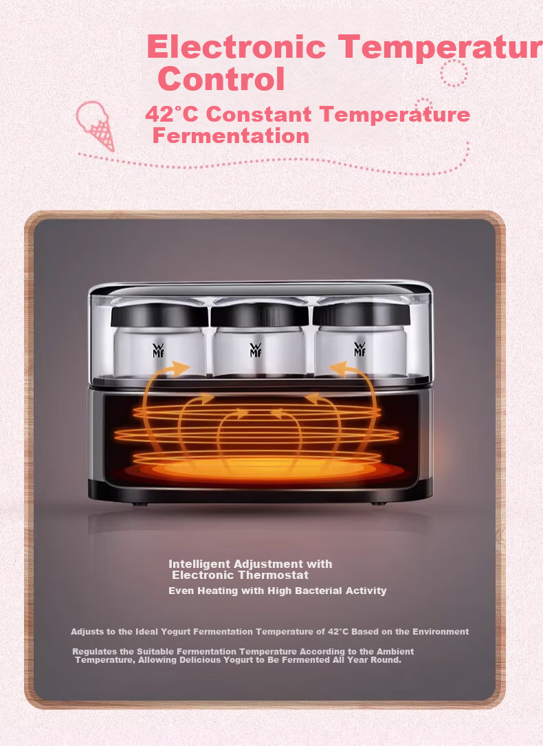 WMF Germany Fissler Stainless Steel Body Fully Automatic Yogurt Maker Household Multifunctional Fermentation with Cup Division Fully Automatic Yogurt Maker 4