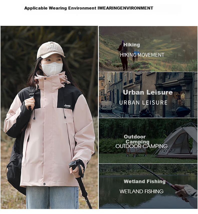 JEEP SPIRIT Men's Spring Autumn Hooded Windproof Mountaineering Outdoor Sports Jacket Ivory White M 3