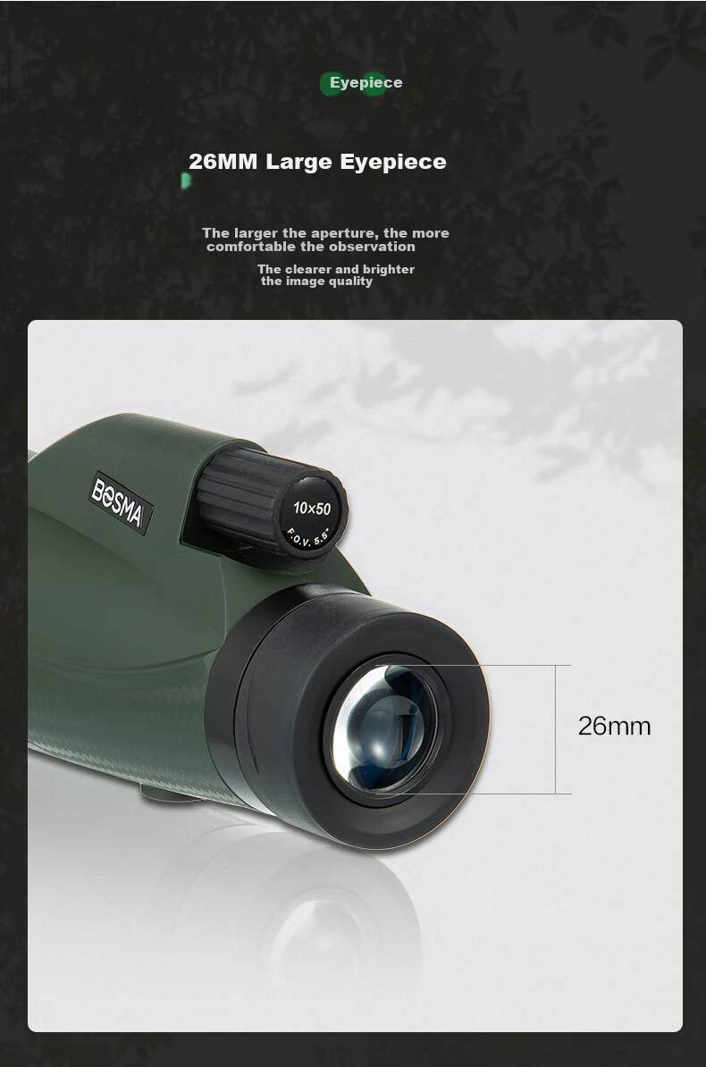 BOSMA Embroidered Tiger 10×50M Monocular Telescope High-Power HD Night Vision Portable Large Aperture Outdoor Handheld Binoculars 4