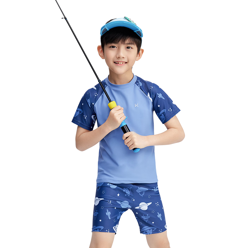 Keep Kids Boys New Split Student Youth Swimwear Set Dark Blue 150