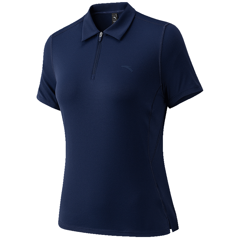 Anta Quick-Dry Polo | Princess Seam Shoulder Half-Zip Short Sleeve Women's Summer New Sun Protection Breathable Top