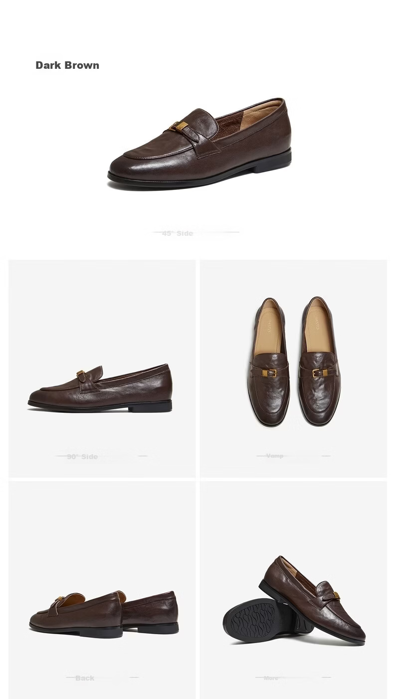 Basto [Jazz Vinyl] 26 Spring British Ultra-Soft Lambskin Loafers Women Single Shoes UXS01AA6 Off-White 38 24