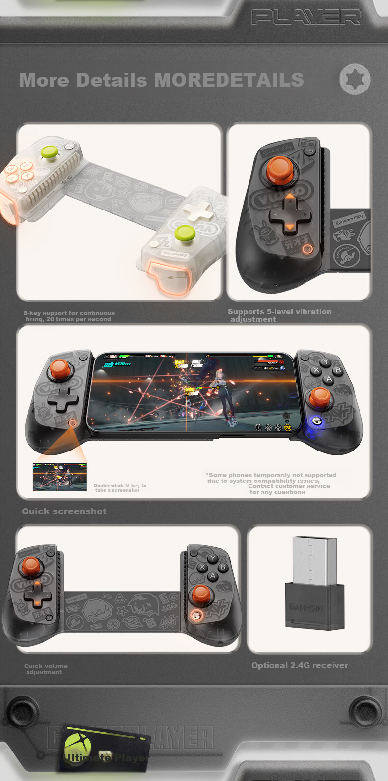 GAMESIR x MIHOYO Zero Zone X5S Stretchable Bluetooth Game Controller for Android and iOS Mobile Gaming Delta Operation 17
