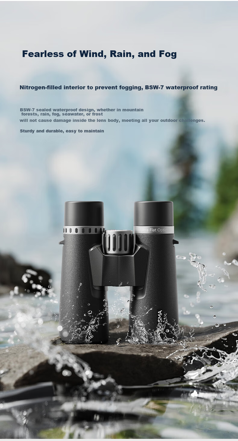 BOSMA Optimist 3rd Generation 8X42ED Binoculars, High-Power HD, Flat-Field, Close-Focus, Nitrogen-Filled Waterproof, Large Eyepiece, Wide Field of View 12