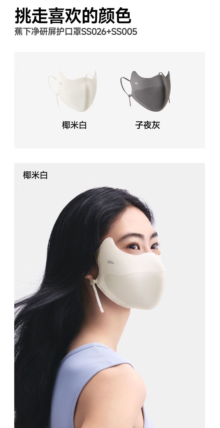 Beneunder Pure Research Screen Protection Series Sunscreen Face Shield UV Protection Mask for Sensitive Skin Heat Insulation Cooling Anti-Stuffy 22
