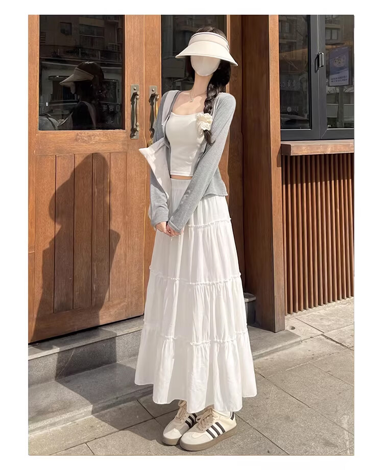 Free Style Cake Half-Length Skirt Women 2026 Spring Summer New High Waist A-Line Mid-Length Ballet Fairy Puff Skirt 11