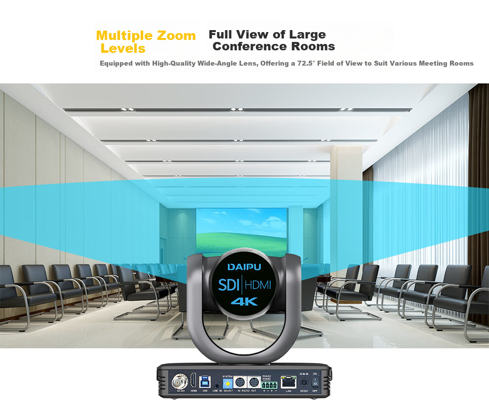 DAIPU 4K Ultra HD 12x Video Conference Kit DP-G100 Conference Solution Camera Wireless Wired Bluetooth Pickup Omnidirectional Conference Microphone 3