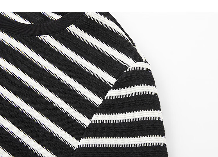 Demana Black and White World Summer Retro Striped Colorblock Slim Fit Crew Neck Short Sleeve T-Shirt for Petite Women Premium Quality 13