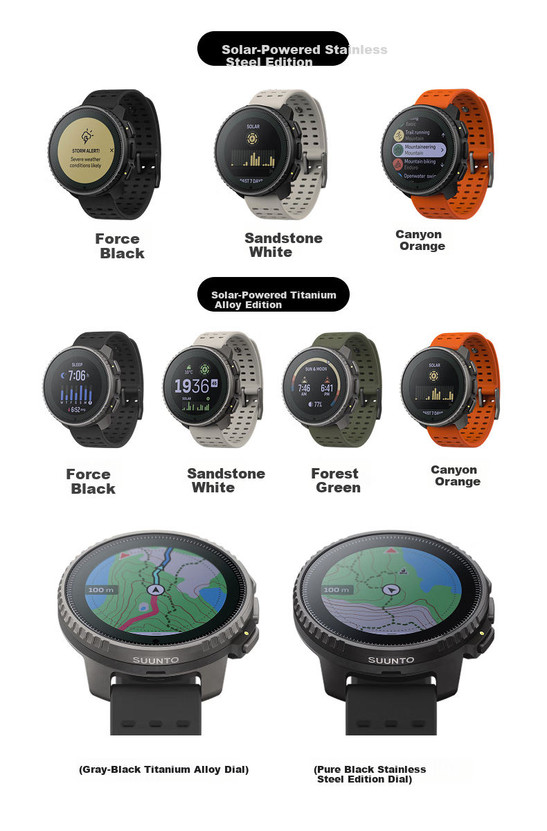 SUUNTO Vertical Outdoor Adventure Mountaineering Hiking Heart Rate Blood Oxygen Sports Smartwatch Titanium Alloy Tundra Green 11