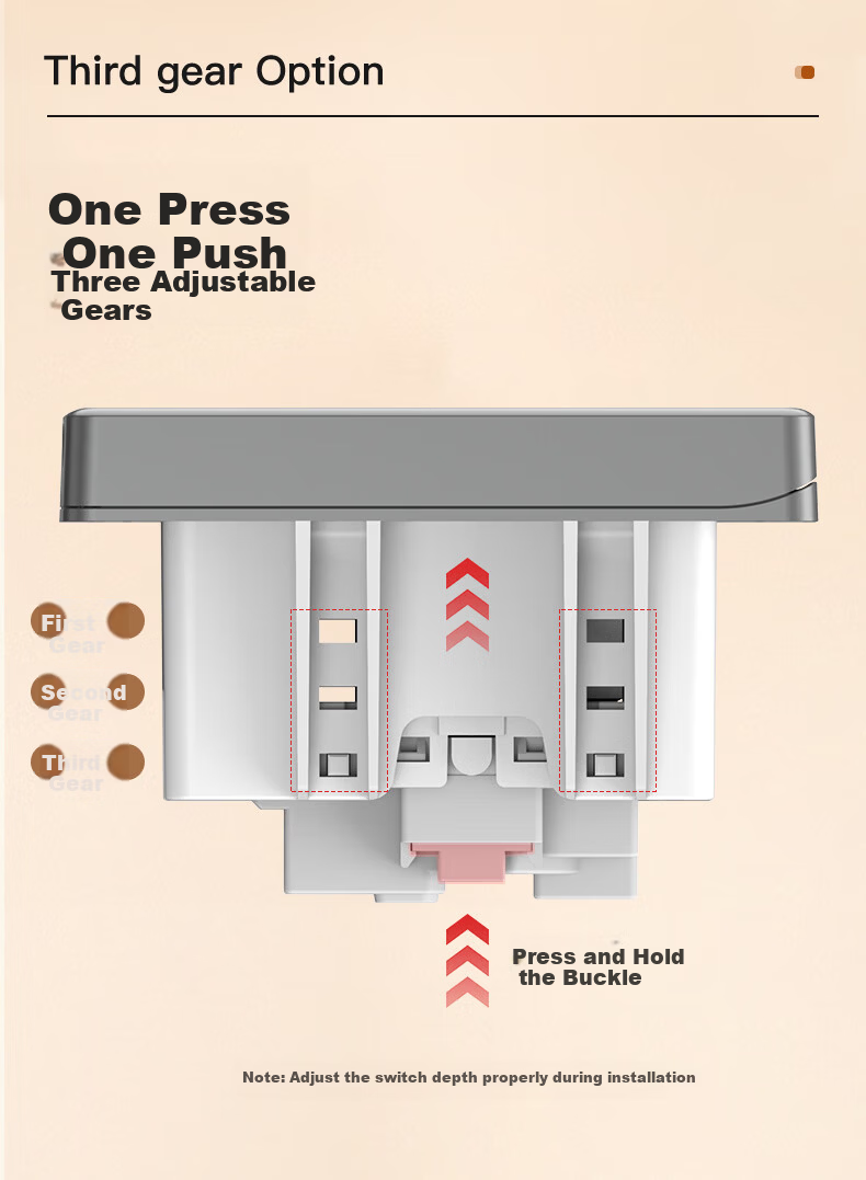 CHNT Waterproof Recessed Socket, 86-Type, Adjustable Depth, Concealed Built-In Socket 5