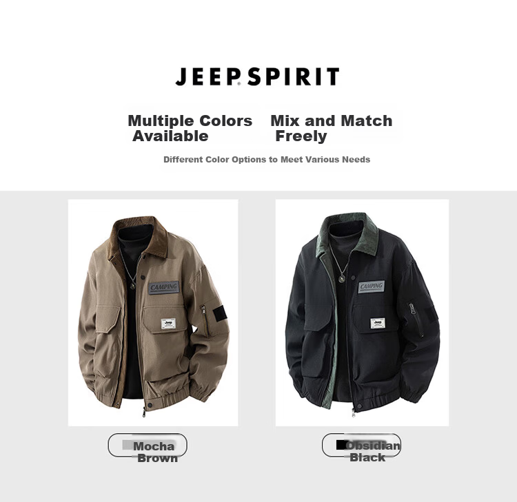 JEEP SPIRIT Men's Jacket Casual American Workwear Spring Autumn High-end Trendy Men's Outerwear 3