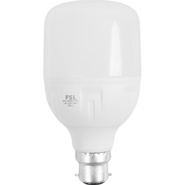 FSL Foshan Lighting LED Bulb Cylindrical Energy-saving Globe Property Lighting Super Bright B22 Base Bulb 15W White Light (6500K)